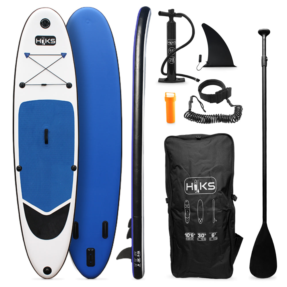 HIKS Inflatable Blue Stand Up / SUP Paddle board Set / 10ft 6 – gohiks
