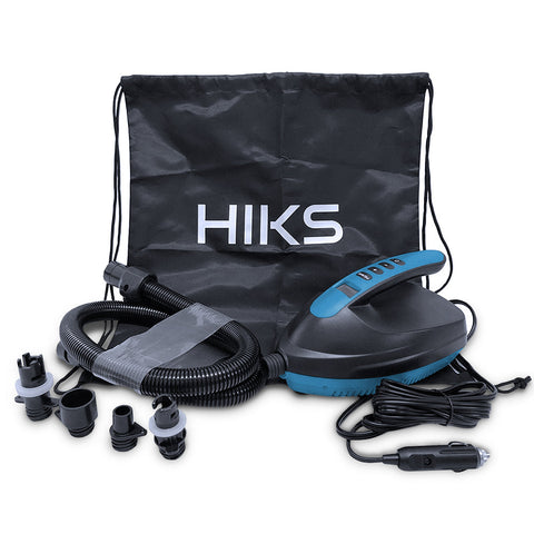 HIKS Electric SUP Paddleboard Pump 16psi 12V With 4 Adaptors and Carry Bag