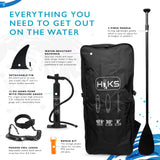 HIKS 10.6FT / 3.2M INFLATABLE STAND UP PADDLEBOARD (SUP) SET - BIG BLUE (30 inch)