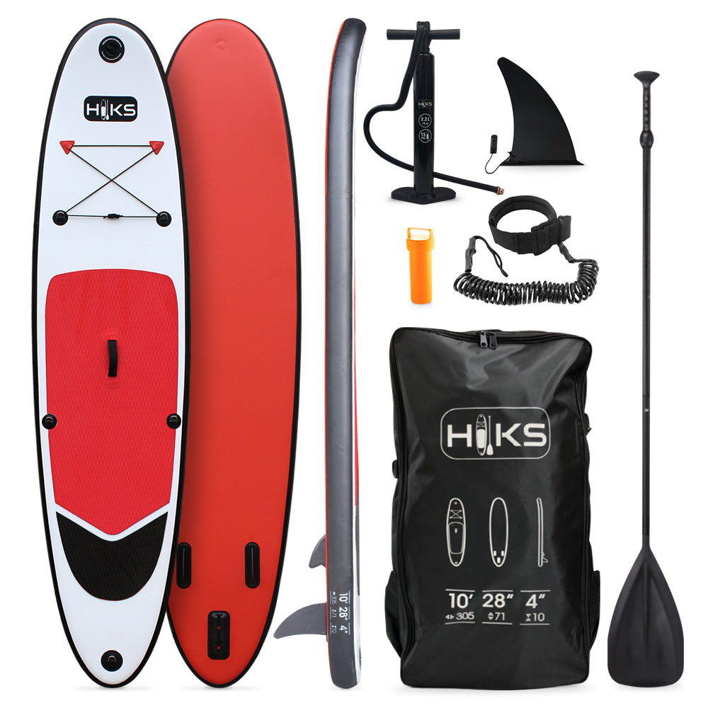 HIKS Inflatable Red Stand Up / SUP Paddleboard Set / 10ft – gohiks