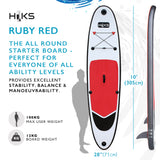 HIKS 10FT / 3.05M INFLATABLE STAND UP PADDLEBOARD ( SUP ) SET - RUBY RED