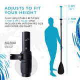 HIKS FULLY ADJUSTABLE 3-PIECE STAND UP PADDLE (SUP) PADDLE